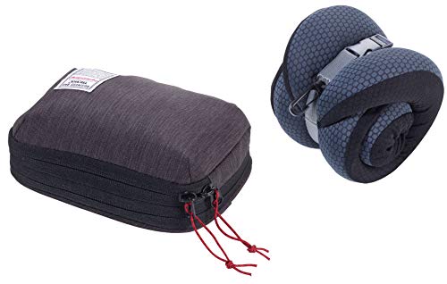Almohada cuello espuma viscoelástica gris semicircular miniatura 1