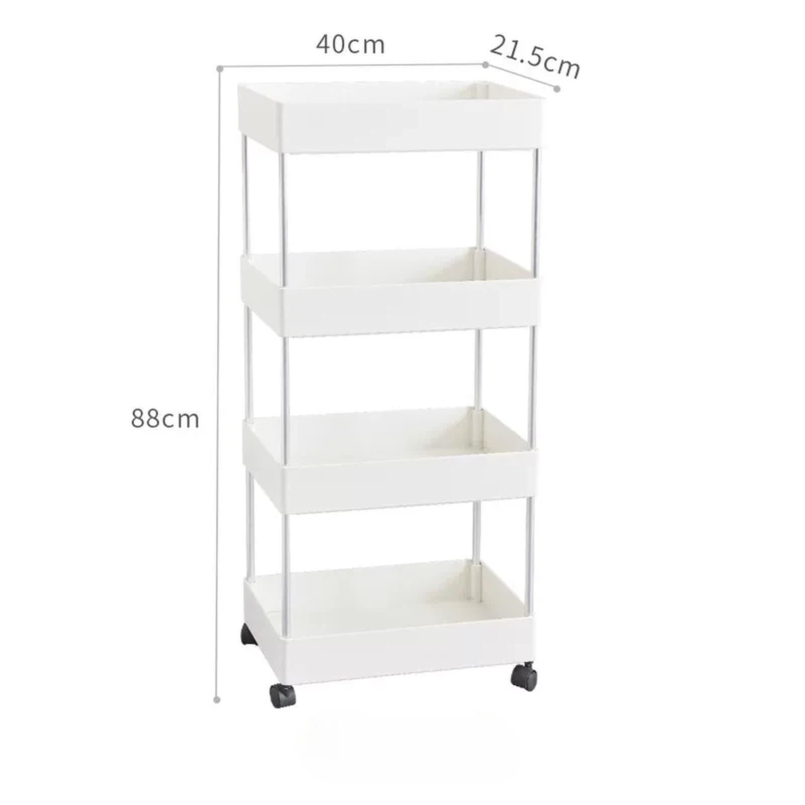 Magazzinaggio Carrello portaoggetti con rotelle Scaffale mobile ruote for l'organizzazione domestica(Grande)