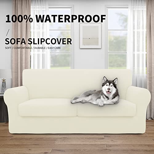 Image of Easy-Going Waterproof 3-Piece Oversized Loveseat Couch Covers for Sofa