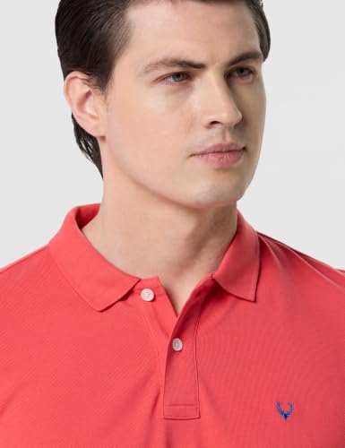 Image of Allen Solly Men's Polo T‑Shirt | Comfortable Rich Cotton Blend, Band Collar, Regular Fit | Stylish & Premium All Day Wear
