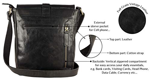 Image of Genuine Leather Crossbody Purse and Handbags - Crossover Bag Over the Shoulder