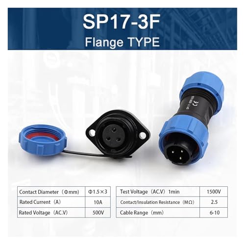 Conector de aviación impermeable SP17 IP68 6-10mm 2-10 pines miniatura 2