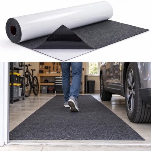 Nuanchu 3 ft x 50 ft Adhesive Backed Floor Mat，Grippy Entrance Mat, Black