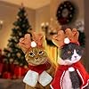 Disfraz de Navidad para Mascotas,Ropa Navideña para Mascotas,Traje de Navidad para Gatos,Disfraz Gato de Navidad,Santa Bufanda Manto,Gorro de Navidad,para La Fiesta de Navidad de Mascotas Perro Gato