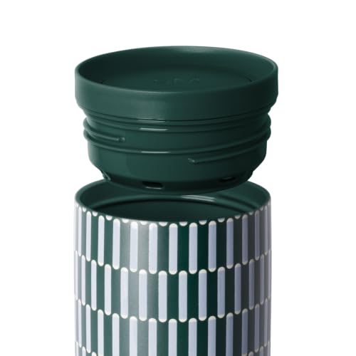Image of Simple Modern Insulated Travel Coffee Mug 360 Lid | 16oz | Striped | Voyager Ceramic-Lined Insulated Stainless Steel Coffee Tumbler, Iced Coffee Cup, Mug with Lid | Simplified Stitches