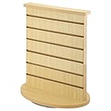 AMKO WD2CT-Slatwall – Merchandising giratorio, mostrador de encimera, bastidor giratorio con acabado de arce. Accesorios...