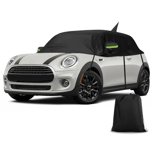 Autoabdeckung Wasserdicht Ersatz für Mini Cooper 3 Door 2000-2026 Mini Hardtop, Sonnenfest Hälfte Autoabdeckung, Halbgarage UV Beständige Halbe Auto Abdeckplane Staubdicht Schneefest Outdoor Indoor