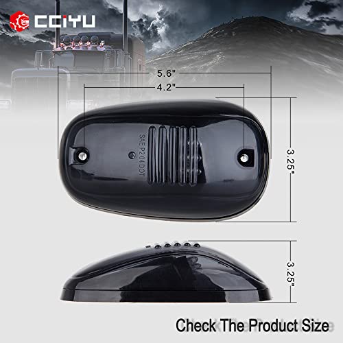 Cciyu Cab Marker Light 5X T10-6-3020-Smd Green Top Roof Running Bulbs With 5X Smoke Cab Roof Light Base Replacement Cab Marker Assembly For 2012-2016 For Dodge For Ram 1500 2500 3500 4500 5500 #TOP3