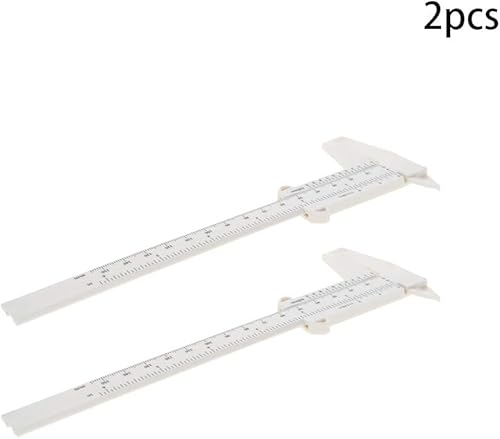 Miniatura 9 de Utoolmart Calibre Vernier de plástico, mini regla de cejas Vernier de 5.906 in, herramienta de medición de pinza de plástico de doble escala, para