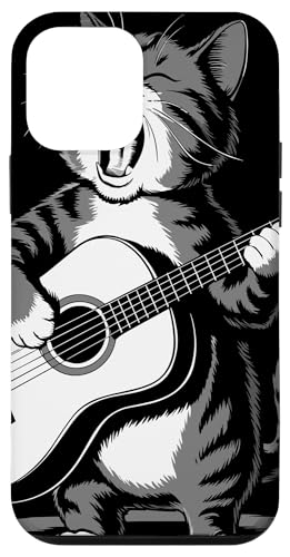 Singing Cat Playing Guitar Funny Animal Musician Humor X}zP[X iPhone 12 mini p