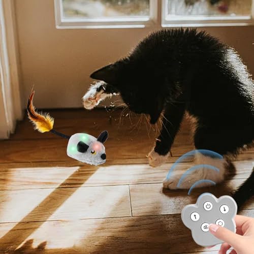 Jouet automatique chat souris peluche interactive télécommandée contre l'ennui