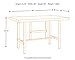 Signature Design by Ashley Kavara Modern Industrial Counter Height Dining Room Table, Medium Brown