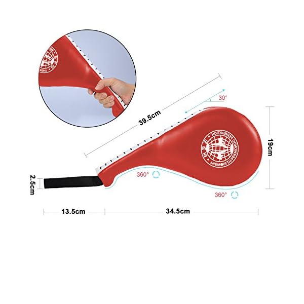 Taekwondo Kick Pad, Pack of 2 Taekwondo Durable Kick Pad Target Tae Kwon Do Karate Kickboxing Training (Red) Taekwondo Sparring Gear Tae Kwon Do Hand Slap Pads