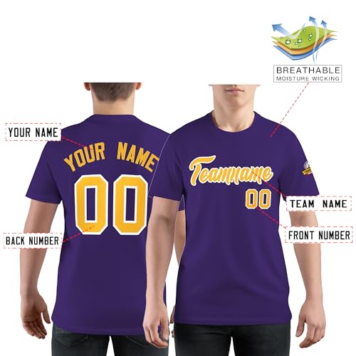 Custom Baseball T-Shirt for Men Women Youth,Short Sleeve Shirts Personalized Printed Name Number Logo3