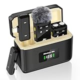 PQRQP Mini Microphone for iPhone, Android(Lightning/USB C), 80 H Battery Life, Hi-Fi Audio, 48kHz/24-bit, Wireless Microphones with Noise Cancellation for Video Recording, Streaming, 164ft Range
