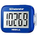NESKLA 3D Pedometer for Walking, Simple Step Counter with Large Digital Display, Step Tracker with Removable Clip Lanyard, Accurately Track Steps for Men Women Kids Adults Seniors