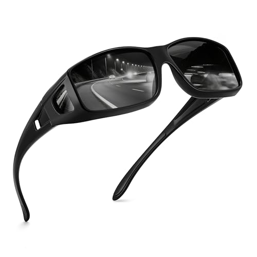 FEISEDY Fit Over Glasses Sunglasses For Men Polarized Wrap Around Sunglasses Women UV400 Protection B2593