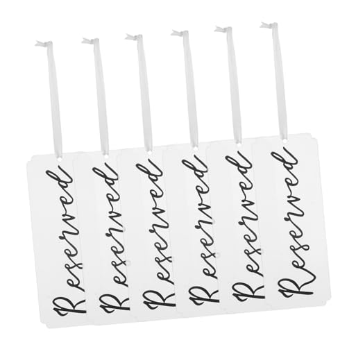 Cabilock 6 Pack Wedding Sign Holders Acrylic Table Number Seating Signs for Chairs Elegant and Easy to Read for Events Restaurants and Offices