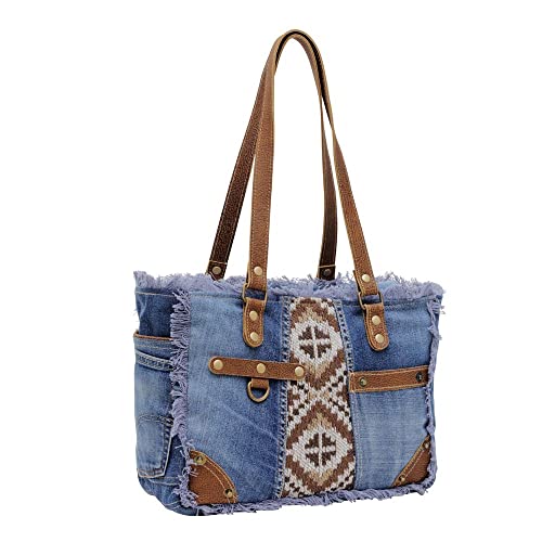 Myra Bag Western Canvas Shoulder Handbag for Women - Cotton & Upcycled Leather Bag Sofia2