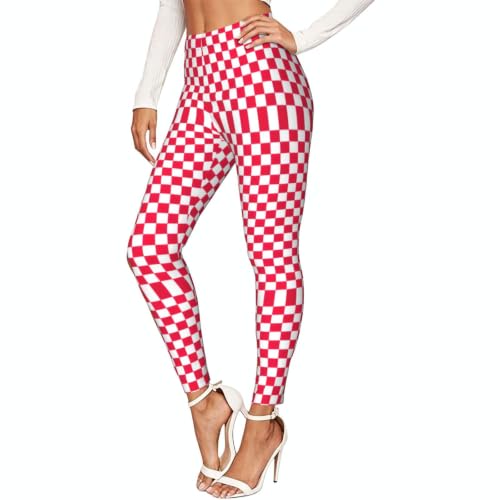 Leggings de compresión para entrenamiento y yoga con diseño de cuadros