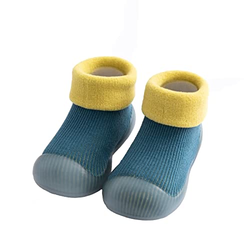 Cozozn Chausson Bebe Garcon Intérieur Hiver Chaud Filles Chaussons Chaussette Coton , Vert Jaune, 6-12 Mois Cover