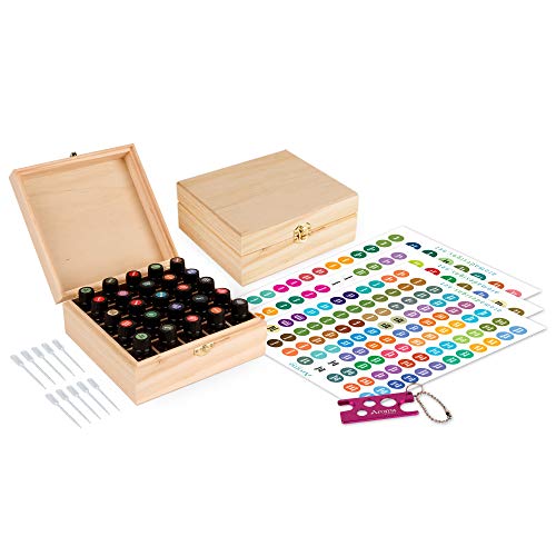 Wooden Essential Oil Box - Holds 25 (5-15 ml) Essential