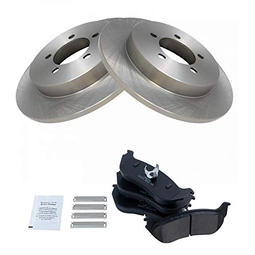 Image of TRQ Rear Brake Pad and Rotor Set Ceramic | For 2002-2005 Ford Explorer 2002-2005 Mercury Mountaineer