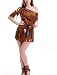 Huateng Vestido de nativa Americana para Mujer Traje de Cosplay Indio, Vestido, cinturón, Diadema, Brazalete y puños de Pierna