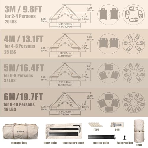 Carpa ShinHye Yurt para Camping 4 Estaciones 2 Personas miniatura 6