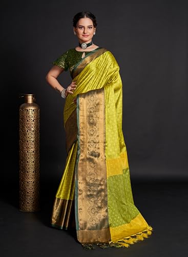 Image of Avantika Fashion Women's Woven Cotton Silk Art Silk Banarasi Saree With Blouse Piece