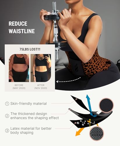 Image of FeelinGirl Waist Trainer Belt Waist Cincher Trimmer Ab Belt Tummy Control Body Shaper with Triple Wrap Women and Men
