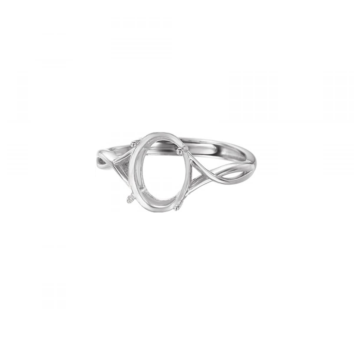 925 Silver Adjustable Ring Base Blank fit 7X9mm Oval Cabochon Gemstone Mounting Setting DIY Ring Finding Jewelry Making Gift for Women(Platina Color)