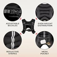 AmStaff Fitness Weighted Vest - Weight Vest for Running, Strength Training & Muscle Building, Features Reflective Stripe for Safe Outdoor Workouts (12lbs, Black) — image 5