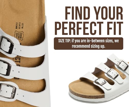 Image of Project Cloud 100% Genuine Leather Summer Sandals for Women 2026 - Memory Foam & Cork Footbed Beach Vacation Essentials Womens Sandals Comfortable Lightweight Slides for Women Footwear (Capri)