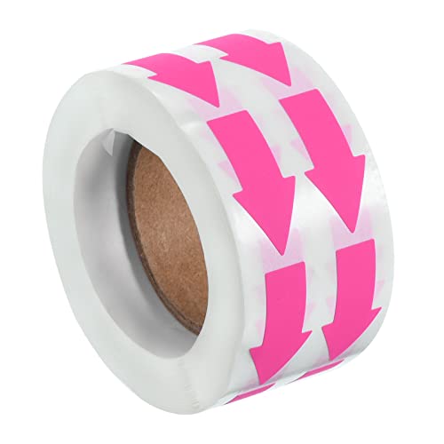 Calcomanía de flecha PATIKIL de 1.2x0.6 pulgadas en rosa brillante para marcación, 1000 piezas