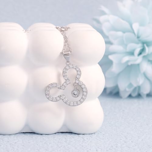 Generic Sterling Silver Hypoallergenic Cubic Zirconia Mouse Pendant Necklace - Dainty Lovely Fashion Jewelry Adorable Gift for Girls, Teens, Women4