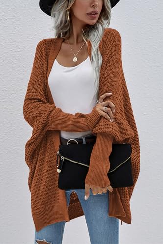 Bsicspace Womens Open Front Cardigan Sweaters Dressy Waffle Knit Casual Lightweight Oversized Womens Cardigan Soft Outerwear2