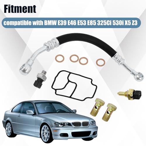 Image of Engine Oil Filter Housing Gasket Kit 11361705532 11421719855 12618611273 | Compatible with BMW 325Ci 530i X5 Z3 E39 E46 E53 E85,Replaces 32416852469 13621433076,Engine Oil Filter Housing Seal Kit