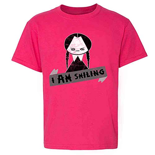 I AM Smiling Funny Goth Halloween Toddler T-Shirt for Kids Pink 5