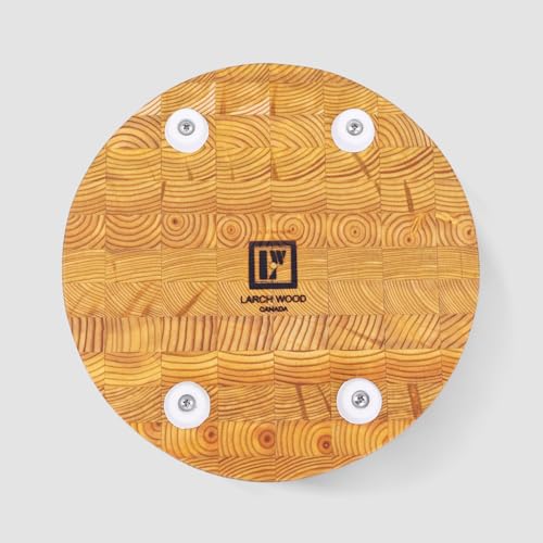 Tabla de cortar redonda de madera Larch Wood 25.4 cm diámetro miniatura 4