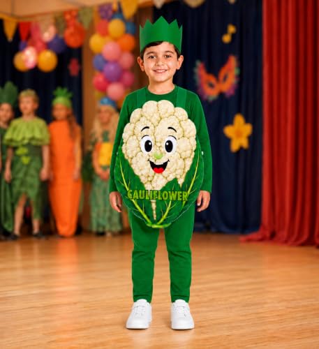 Image of Raj Costume Kids Fruit & Vegetable Fancy Dress Costume | Soft Felt Fruit and Vegetable Cutout Costume for Boys & Girls | School Annual Function
