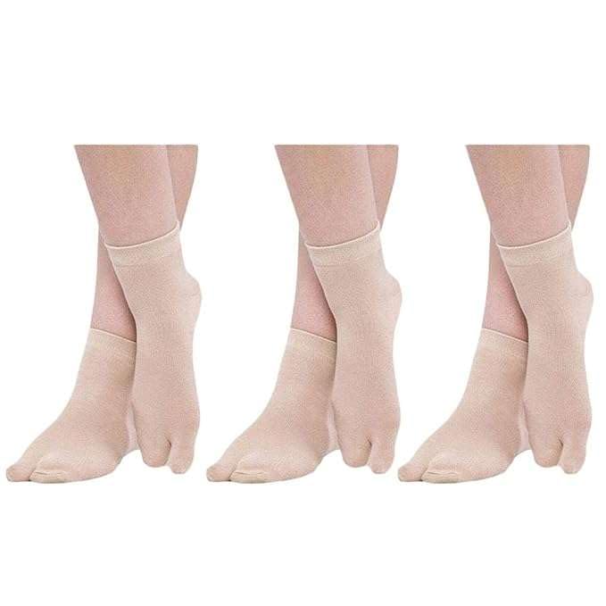 F Y VWomen's Solid Ankle Length Thumb/Toe Socks, Comfortable, Lightweight Ideal for Daily Casual Wear-Free Size Combo Pack of 6 Pairs