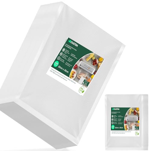 EOUSTRA Bolsas de Vacío Gofradas 200x300 mm (100 Uds) – Aptas para Todas Las Envasadoras, Resistentes y Sin BPA – Bolsas para Envasado al Vacío de Alimentos