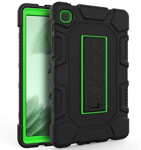 Rantice Samsung Galaxy Tab A7 Case with Kickstand, Shockproof Rugged Tablet Case for Galaxy Tab A7 (SM-T220/T225), Black+Green