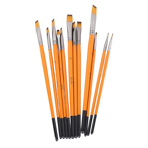 Pinceles para Pintar acrílicas, cerdas de Nailon suavizantes, Mango de Madera, virola de Metal, Pinceles para Artistas, para Manualidades, Pintura artística, niños, Adultos, (Punta Plana)