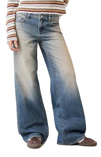 PacSun Women's Casey Low Rise Baggy Jeans Dark Blue Tinted Size 29