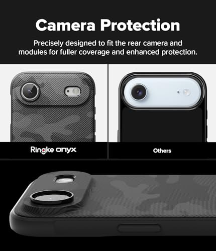 Image of Ringke Onyx Compatible with iPhone Air (17 Air) Case Back Cover Rugged Flexible Durable Anti-Slip TPU Protection Shockproof - Camo Black