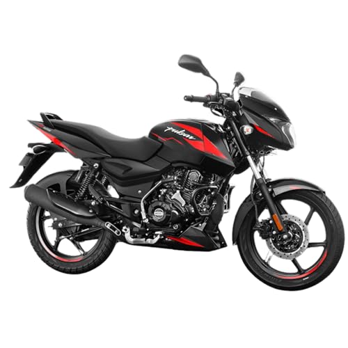 Image of Bajaj Pulsar 125 Di Carbon Ug Motorcycle /Motorbike - Ebony Black & Red Decals - Ex-Showroom