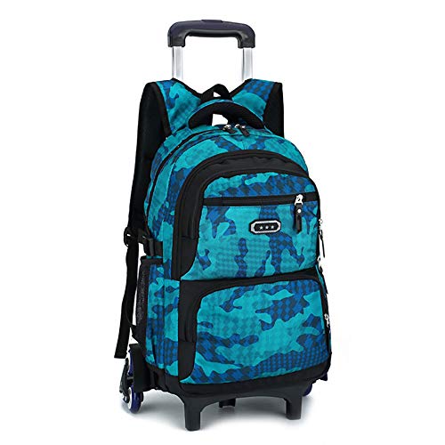 Sac à Dos a Roulette 6 Roues - Belegao Garçons Filles Adolescents Trolley Bag Sac D'école Primaire Étanche Grande Capacité Amovible pour Enfants Étudiant Enfants École Voyager