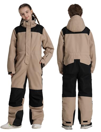 Image of GSOU SNOW Kids Snow Suit One Piece Ski Suit Boys Girls Snowboard Jumpsuits Waterproof Youth Snowsuit Outfit